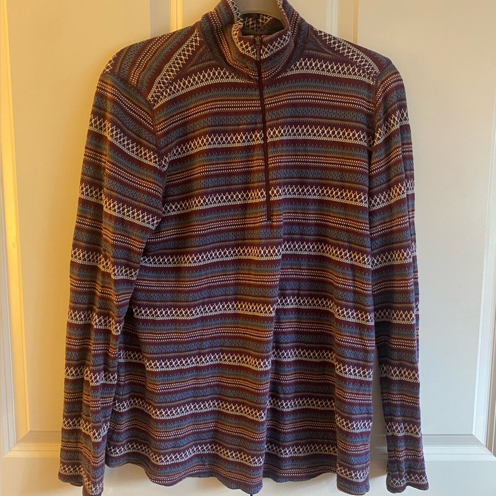 Purple Patterned Outdoorsy Quarter Zip Medium